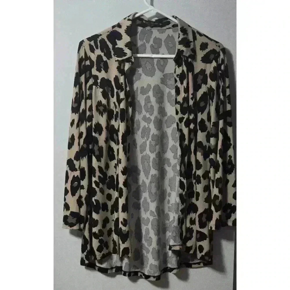 Women's‎ Knapp Studio Blouse - Leopard Print - XL - Brown - Picture 1 of 2